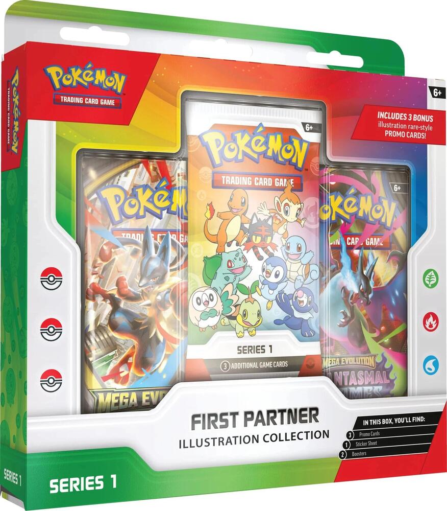 First Partner Illustration Collection—Series 1 (3 Promo Cards, 2 Booster Packs & 1 Sticker Sheet)