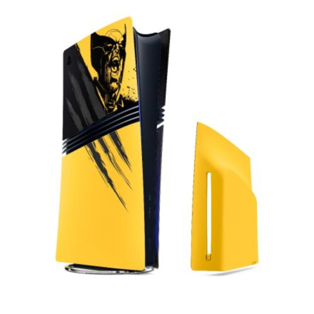 Sony PlayStation 5 Pro Wolverine Battle Yellow Console Cover